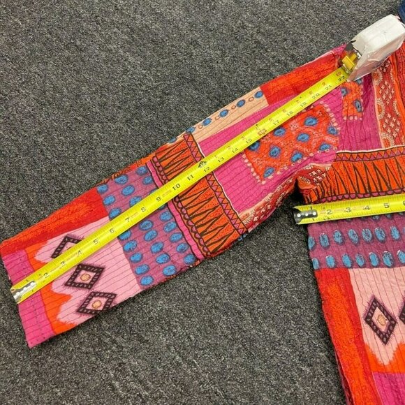 Flashback Art to Wear REVERSIBLE Colorful Floral Festival Jacket Boho Patchwork - Picture 13 of 16